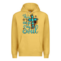 Antique Gold then sings my soul cross Premium Hoodie - JahusDesignShop