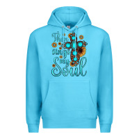 Ocean Blue then sings my soul cross Premium Hoodie - JahusDesignShop