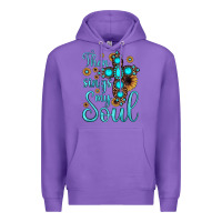 Purple then sings my soul cross Premium Hoodie - JahusDesignShop