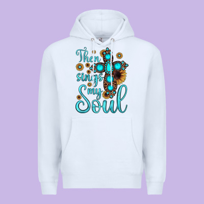 Then Sings My Soul Cross Premium Hoodie Designed By Jahusdesignshop