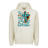 Oatmeal Heather then sings my soul cross Premium Hoodie - JahusDesignShop