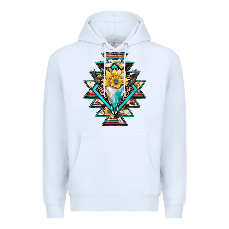 Cowhide Leopard Bull Skull Aztec Premium Hoodie by JahusDesignShop | Teevron