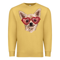 Antique Gold Chihuahua dog with love glasses Premium Sweatshirt - RanaPortraitStore