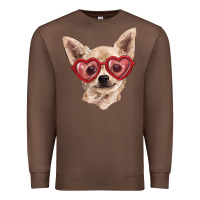 Chestnut Chihuahua dog with love glasses Premium Sweatshirt - RanaPortraitStore