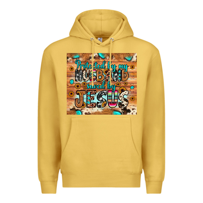 Protected Husband Saved By Jesus Premium Hoodie by JahusDesignShop | Teevron