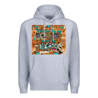 Heather Grey protected husband saved by jesus Premium Hoodie - JahusDesignShop