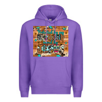 Purple protected husband saved by jesus Premium Hoodie - JahusDesignShop