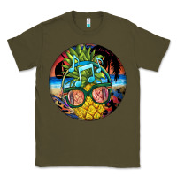 Army Green pineapple relaxing Classic Tee - BarkalooDesign