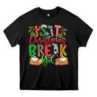 Black Is It Christmas Break Yet Heavy Core Tee - CowhideDigitalArt