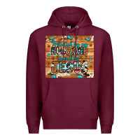 Burgundy protected husband saved by jesus Premium Hoodie - JahusDesignShop