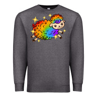 Charcoal Heather rainbow sheep with star Premium Sweatshirt - texasbilliewilder