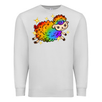 Dove Grey rainbow sheep with star Premium Sweatshirt - texasbilliewilder