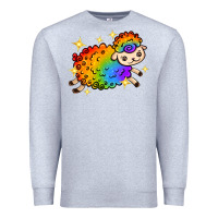 Heather Grey rainbow sheep with star Premium Sweatshirt - texasbilliewilder