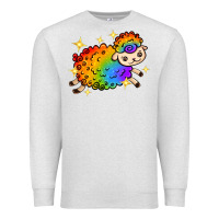 Oatmeal Heather rainbow sheep with star Premium Sweatshirt - texasbilliewilder