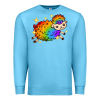 Ocean Blue rainbow sheep with star Premium Sweatshirt - texasbilliewilder