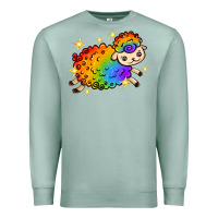 Seafoam rainbow sheep with star Premium Sweatshirt - texasbilliewilder
