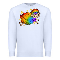 White rainbow sheep with star Premium Sweatshirt - texasbilliewilder