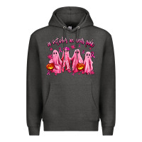 Charcoal Heather in october we wear pink ghosts Premium Hoodie - AdoDesignShop