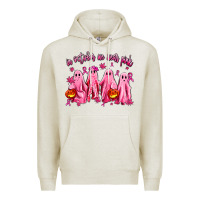 Oatmeal Heather in october we wear pink ghosts Premium Hoodie - AdoDesignShop