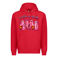 Red in october we wear pink ghosts Premium Hoodie - AdoDesignShop