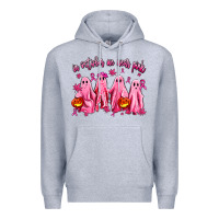 Heather Grey in october we wear pink ghosts Premium Hoodie - AdoDesignShop