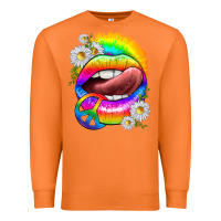 Carrot rainbow lips with daisies Premium Sweatshirt - texasbilliewilder