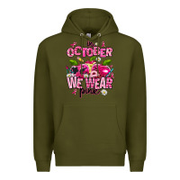 Army Green in october we wear pink teachers Premium Hoodie - AdoDesignShop