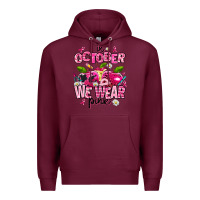 Burgundy in october we wear pink teachers Premium Hoodie - AdoDesignShop