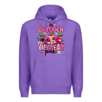 Purple in october we wear pink teachers Premium Hoodie - AdoDesignShop