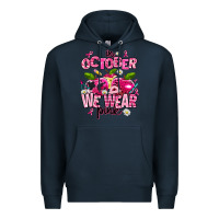 Navy in october we wear pink teachers Premium Hoodie - AdoDesignShop