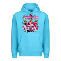 Ocean Blue in october we wear pink teachers Premium Hoodie - AdoDesignShop