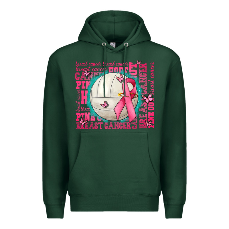 Pink Out Breast Cancer Volleyballs Premium Hoodie by AdoDesignShop | Teevron