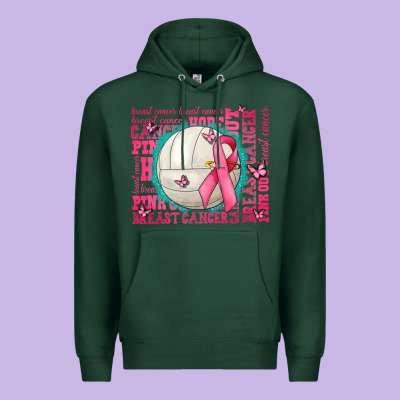 Pink Out Breast Cancer Volleyballs Premium Hoodie Designed By Adodesignshop