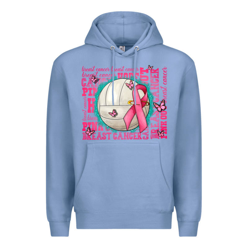 Pink Out Breast Cancer Volleyballs Premium Hoodie by AdoDesignShop | Teevron