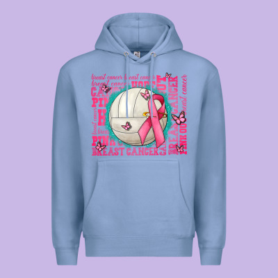 Pink Out Breast Cancer Volleyballs Premium Hoodie Designed By Adodesignshop