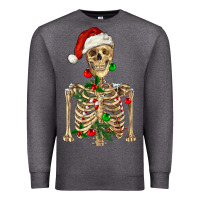 Charcoal Heather Christmas Skeleton Premium Sweatshirt - RanaPortraitStore