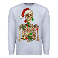 Heather Grey Christmas Skeleton Premium Sweatshirt - RanaPortraitStore