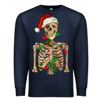 Navy Christmas Skeleton Premium Sweatshirt - RanaPortraitStore