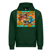 Forest Green Farm life fall barn and truck Urban Hoodie - Artiststas