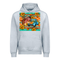 Heather Grey Farm life fall barn and truck Urban Hoodie - Artiststas