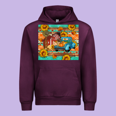 Farm Life Fall Barn And Truck Urban Hoodie Designed By Artiststas