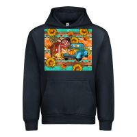 Navy Farm life fall barn and truck Urban Hoodie - Artiststas