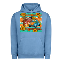 Pigment Pebble Blue Farm life fall barn and truck Urban Hoodie - Artiststas