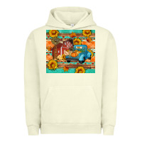 Pigment Pistachio Farm life fall barn and truck Urban Hoodie - Artiststas
