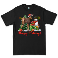 Black happy holidays baby deer Premium Tee - LillyAllenDesigns