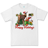 White happy holidays baby deer Premium Tee - LillyAllenDesigns