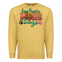 Antique Gold less people more dogs Premium Sweatshirt - Zillion Design Studio