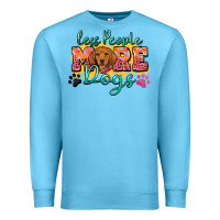 Ocean Blue less people more dogs Premium Sweatshirt - Zillion Design Studio