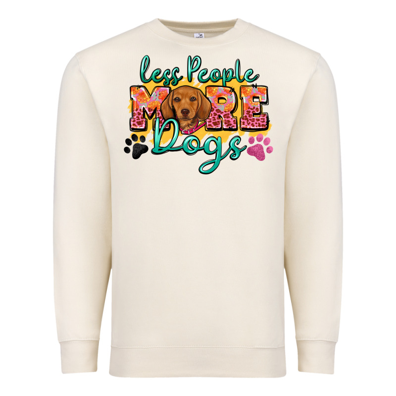 Less People More Dogs Premium Sweatshirt by Zillion Design Studio | Teevron