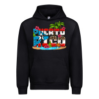 Black puerto rico and flowers with frog Urban Hoodie - AdoDesignShop
